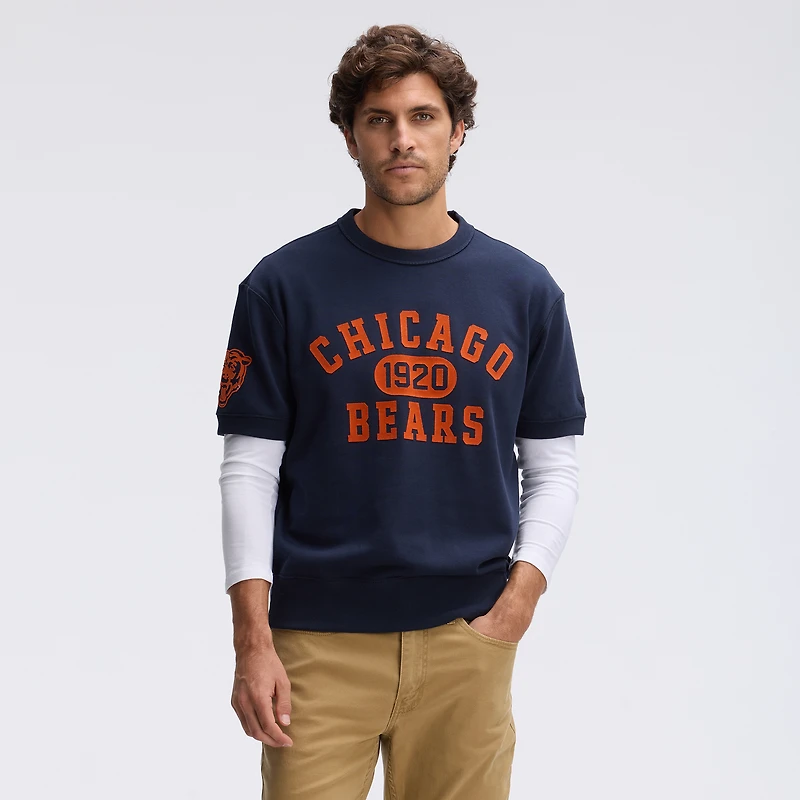 Fanatics Navy Chicago Bears IconicFleece Short Sleeve Sweatshirt