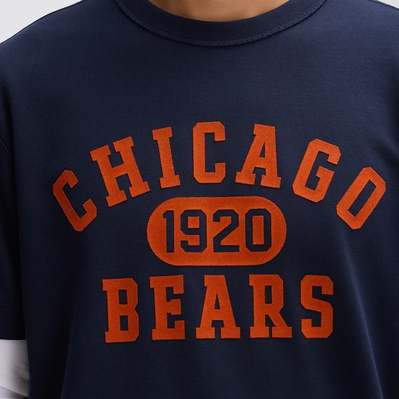 Fanatics Navy Chicago Bears IconicFleece Short Sleeve Sweatshirt