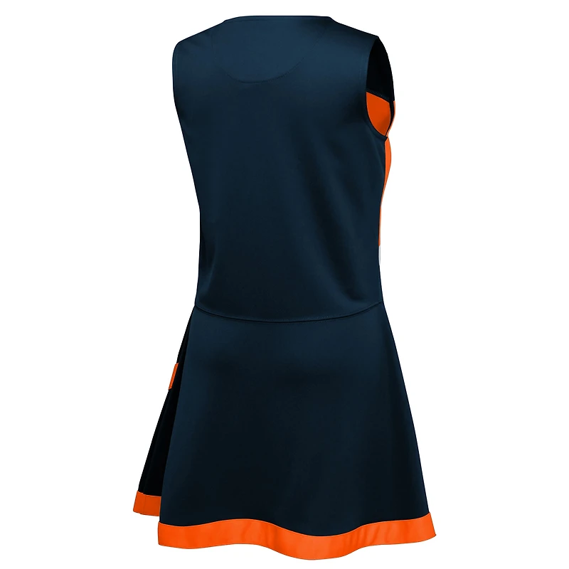 Filles préscolaires bleu marine Chicago Bears deux pièces Cheer Captain Jumper Dress avec Bloomer Set