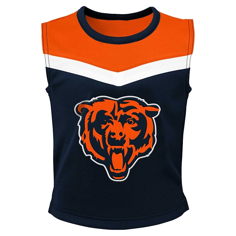 Ensemble deux pièces de pom-pom girl Chicago Bears Spirit bleu marine pour fille