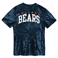 Haut à col en V sequins avec inscription Chicago Bears bleu marine pour fille