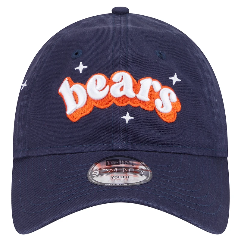 Girls Youth New Era  Navy Chicago Bears Cheer 9TWENTY Adjustable Hat