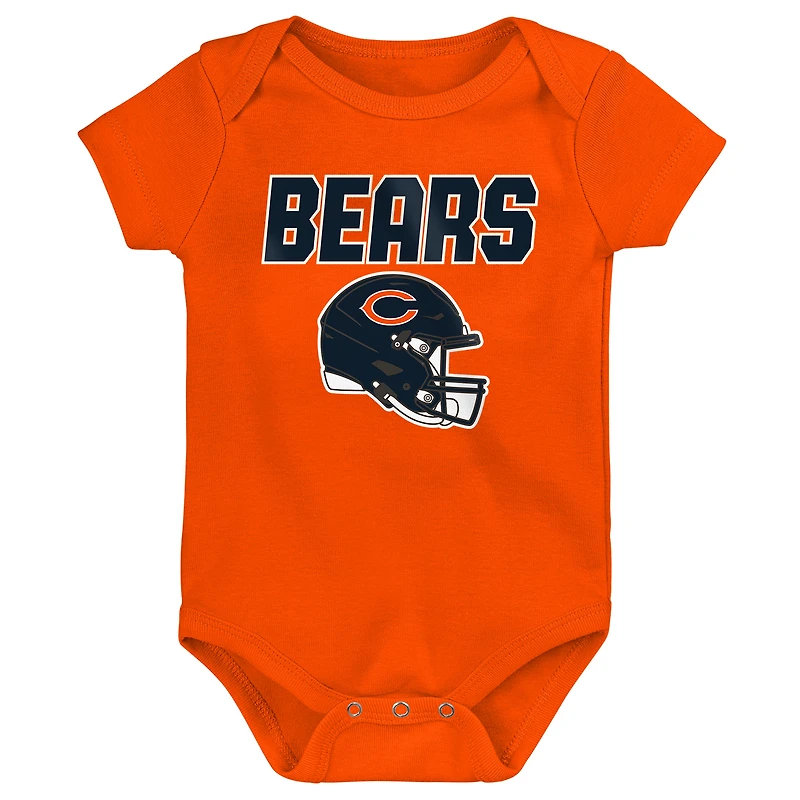 Infant & Newborn Outerstuff  Chicago Bears Littlest Player Three-Piece Bodysuit Set