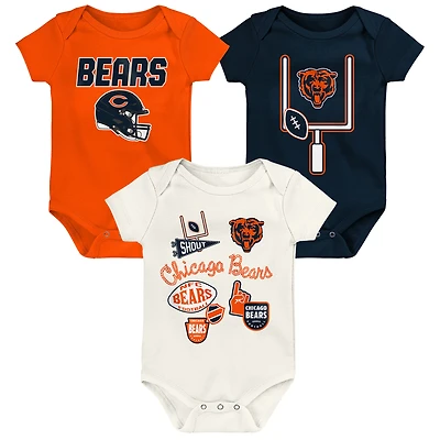 Ensemble de body trois pièces pour bébé et nouveau-né Outerstuff Chicago Bears Littlest Player