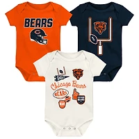 Ensemble de body trois pièces pour bébé et nouveau-né Outerstuff Chicago Bears Littlest Player