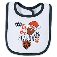 Ensemble pyjama et bavoir pour bébé nouveau-né WEAR par Erin Andrews Chicago Bears Holiday à fermeture éclair