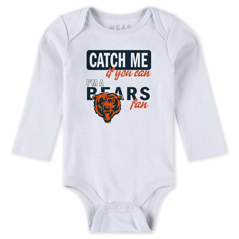 Infant & Newborn WEAR by Erin Andrews Chicago Bears Three-Piece Turn Me Around Bodysuits Pant Set