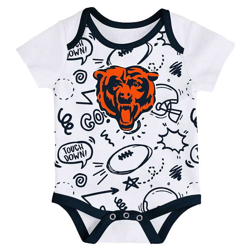 Infant Outerstuff  Chicago Bears All Day Play Three-Piece Bodysuit Set