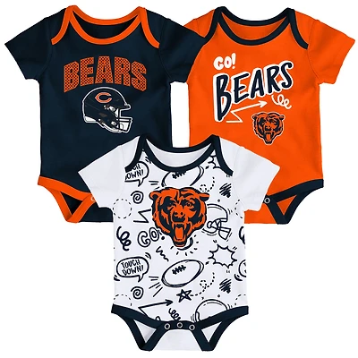 Infant Outerstuff  Chicago Bears All Day Play Three-Piece Bodysuit Set