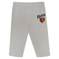 Infant Outerstuff Navy/Orange Chicago Bears Double Down Bodysuits and Pants 3-Piece Set