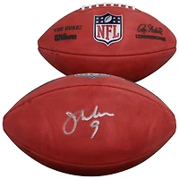Ballon de football américain Duke en couleur, autographié par Jim McMahon des Chicago Bears