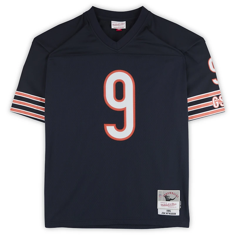 Maillot Nike bleu marine dédicacé par Jim McMahon des Chicago Bears