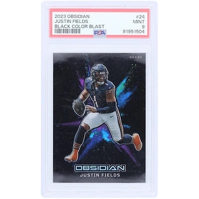 Carte Panini Obsidian Color Blast #24 PSA authentique 2023 de Justin Fields Chicago Bears