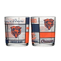 Logo Brands Chicago Bears, lot de deux verres à whisky matelassés de 35 cl