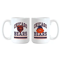 Ensemble de tasses Logo Brands Chicago Bears 15 oz. Modèle actuel et rétro