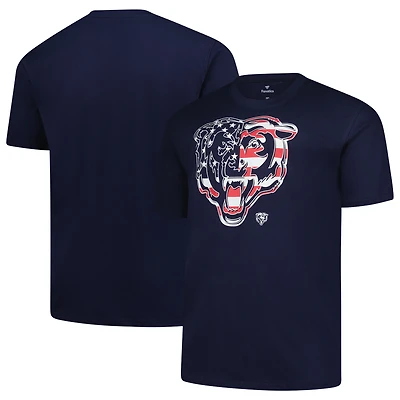 T-shirt Americana bleu marine Fanatics pour homme, grand et grand, des Chicago Bears