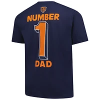 T-shirt Fanatics pour homme, bleu marine, Chicago Bears, grand et grand, numéro un, papa