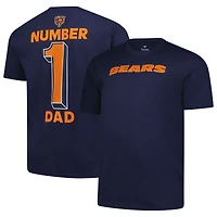 T-shirt Fanatics pour homme, bleu marine, Chicago Bears, grand et grand, numéro un, papa