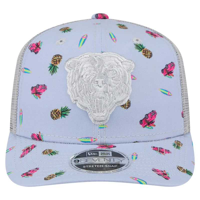 Casquette ajustable Chicago Bears Adventure Surfboard 9SEVENTY de New Era pour homme, grise