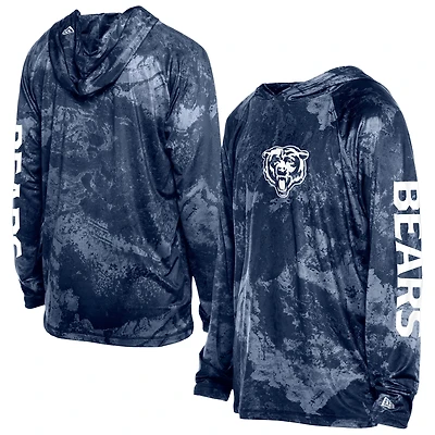 Men's New Era  Navy Chicago Bears RealTree Xtreme Camo Raglan Long Sleeve Hooded Top