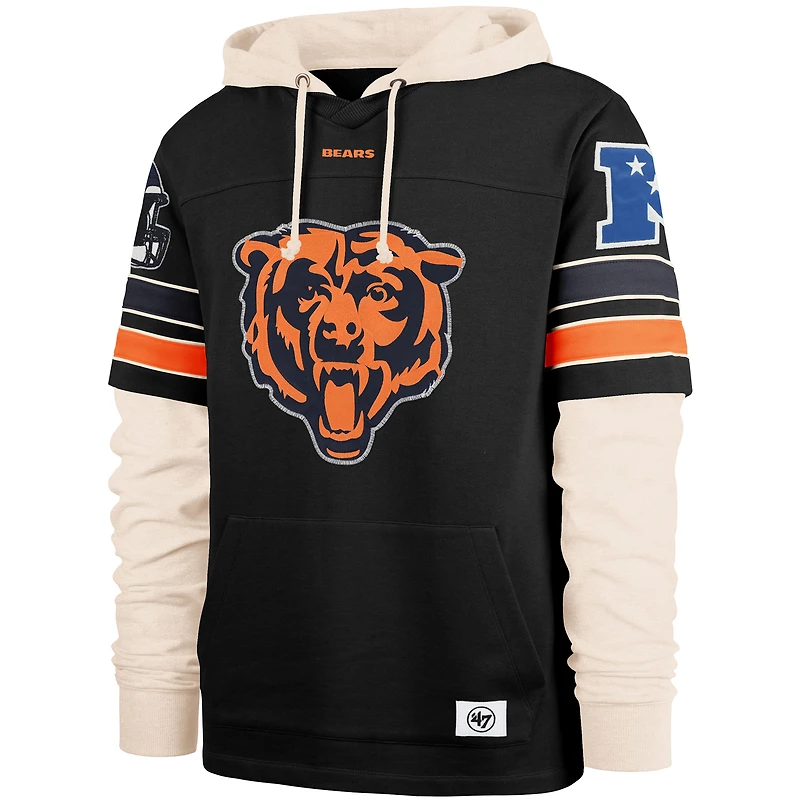 Men's '47  Black Chicago Bears Split Zone Cornerback Duo Hoodie