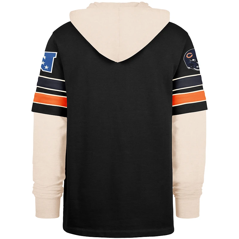 Men's '47  Black Chicago Bears Split Zone Cornerback Duo Hoodie