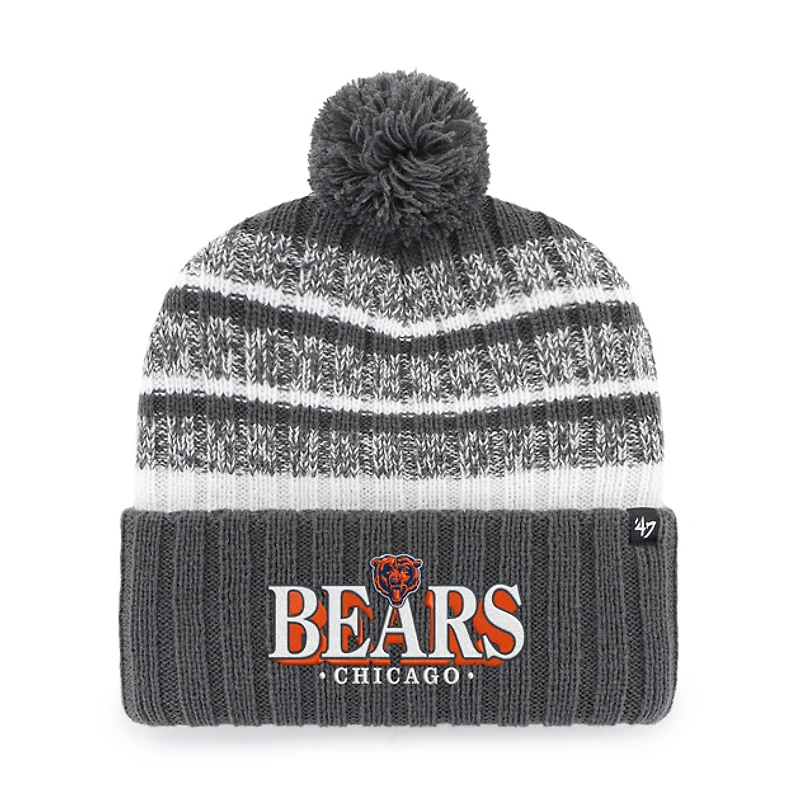 Men's '47 Charcoal Chicago Bears Tavern Cuffed Knit Hat with Pom