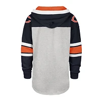 Men's '47 Gray/Navy Chicago Bears Gridiron Lace-Up - Pullover Hoodie