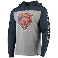 T-shirt à capuchon manches longues Franklin Wooster Chicago Bears '47 Heathered Grey/Navy pour homme