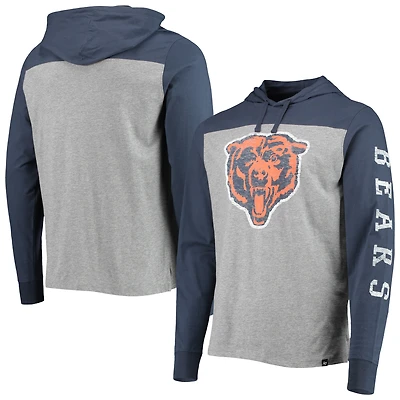 T-shirt à capuche manches longues pour homme '47 Chicago Bears Franklin Wooster Throwback gris chiné