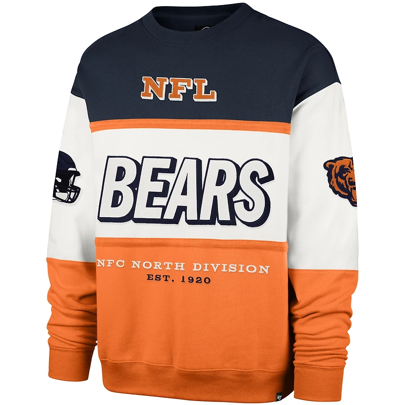 Men's '47 Navy/Orange Chicago Bears Breeze Maximalist Sweatshirt