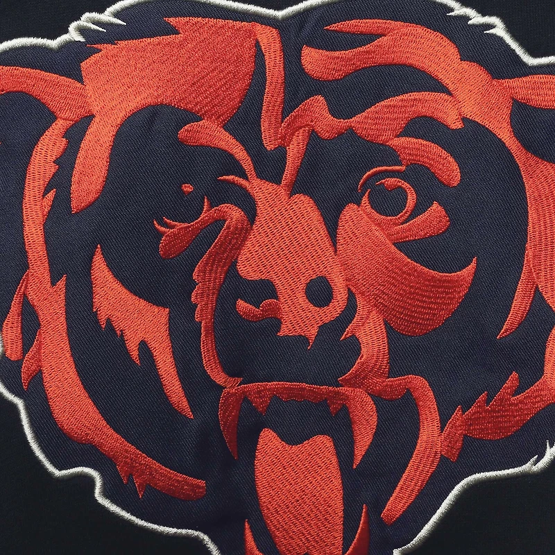 Men's '47 Navy/Orange Chicago Bears Lacer V-Neck Pullover Hoodie