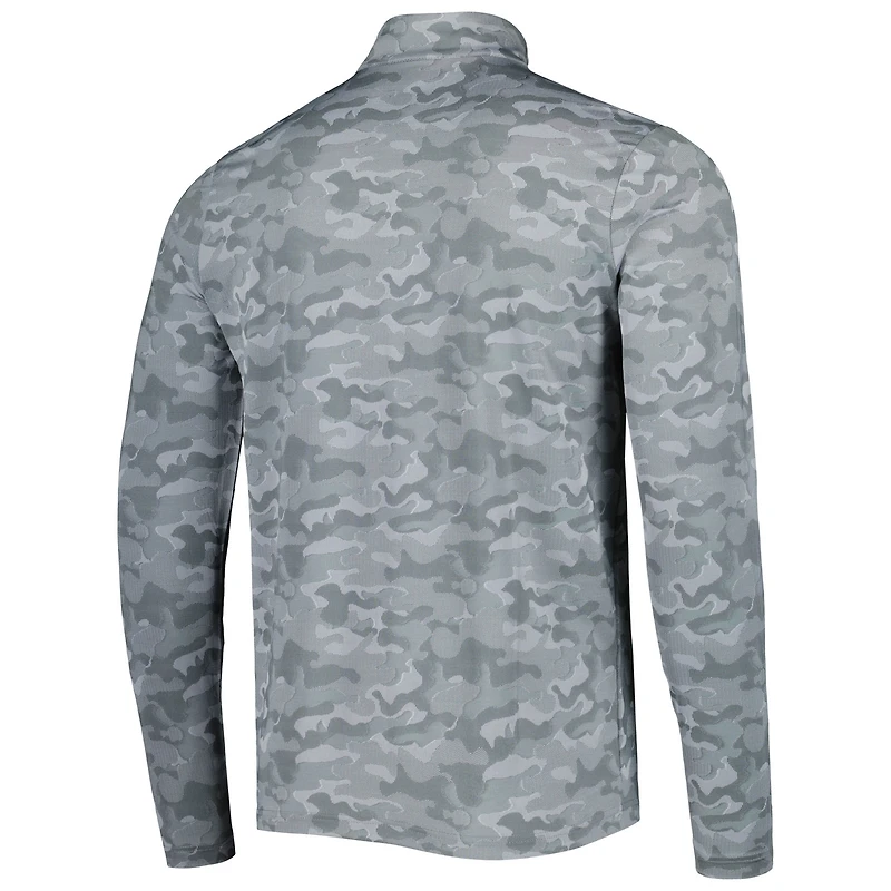 Men's Antigua Gray Chicago Bears Brigade Throwback Quarter-Zip Top