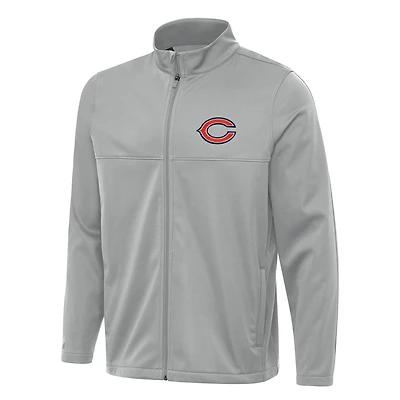Veste de golf zippée intégrale Chicago Bears Links 2 pour homme, gris Antigua