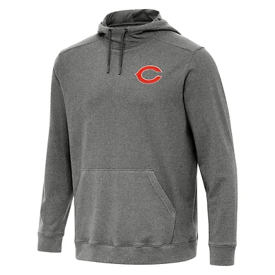 Men's Antigua Heather Black Chicago Bears Cloud Pullover Hoodie