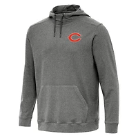 Men's Antigua Heather Black Chicago Bears Cloud Pullover Hoodie