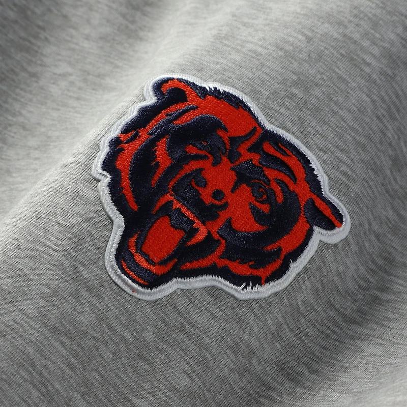 Sweat à capuche antigua gris chiné/bleu marine pour homme des Chicago Bears
