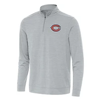Haut à fermeture éclair quart de tour pour homme, gris chiné, style brillant, des Chicago Bears, Antigua