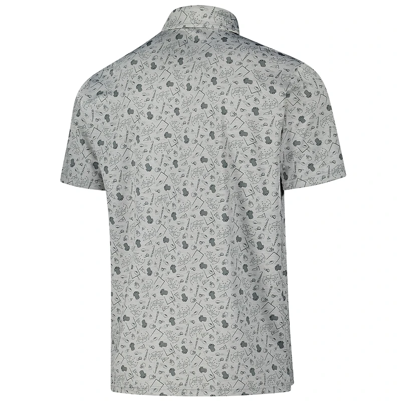 Polo Relentless Antigua gris chiné pour homme des Chicago Bears
