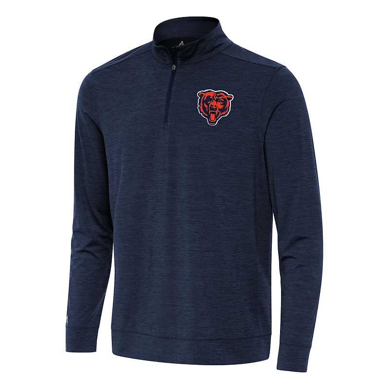 Haut à glissière quart de tour Antigua Heather Navy pour homme des Chicago Bears