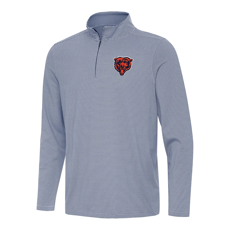Men's Antigua  Navy/White Chicago Bears Twine Quarter-Zip Jacket