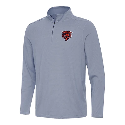 Men's Antigua  Navy/White Chicago Bears Twine Quarter-Zip Jacket