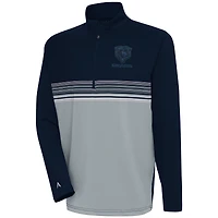 Men's Antigua Navy Chicago Bears Tonal Logo Pace Quarter-Zip Pullover Top