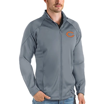 Veste de golf zippée intégrale Antigua Steel Chicago Bears Links pour homme