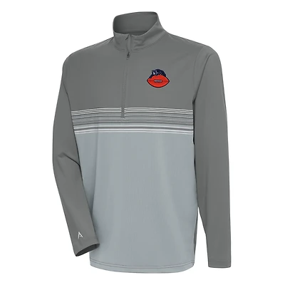 Pull zippé quart de tour pour homme avec logo l'équipe des Chicago Bears d'Antigua Steel