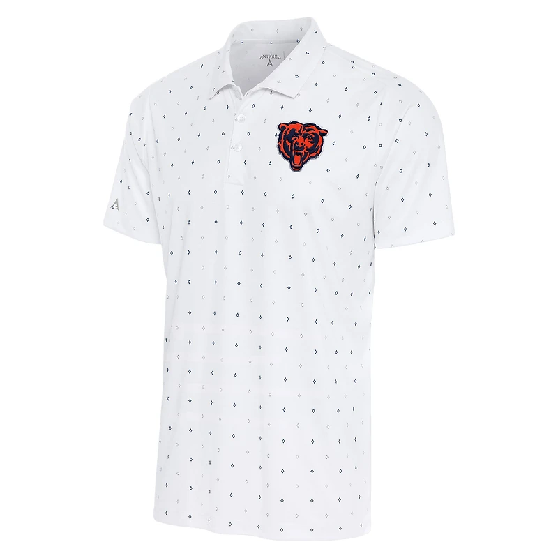Polo Antigua blanc/bleu marine pour homme, 19e trou, Chicago Bears