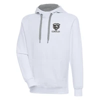 Sweat à capuche raglan logo métallique Antigua White Chicago Bears pour homme