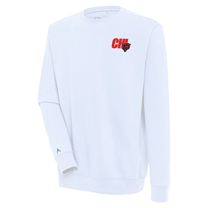Men's Antigua  White Chicago Bears Victory Pullover Sweatshirt