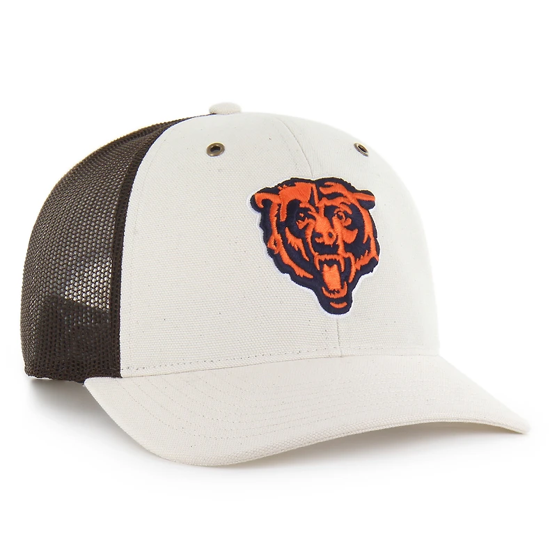 Men's Carhartt x '47 Natural/Brown Chicago Bears Undyed Trucker Adjustable Hat