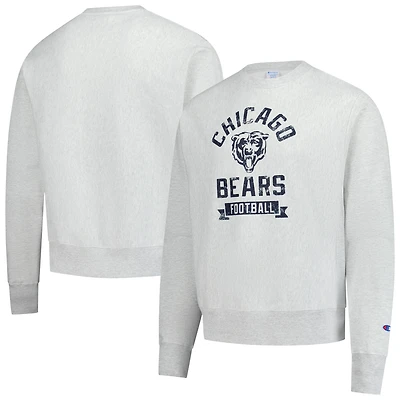 Sweat-shirt en molleton à tissage inversé Champion pour homme, gris chiné, des Chicago Bears